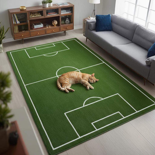 Translation missing: es.Soccer Field Rug: Kids Playroom Sports Decor