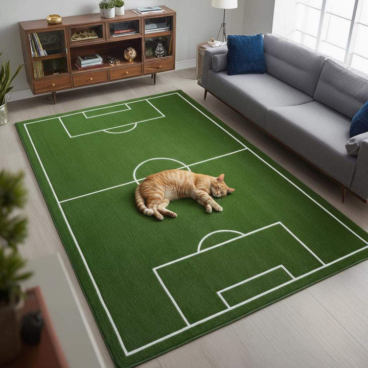 Translation missing: es.Soccer Field Rug: Kids Playroom Sports Decor
