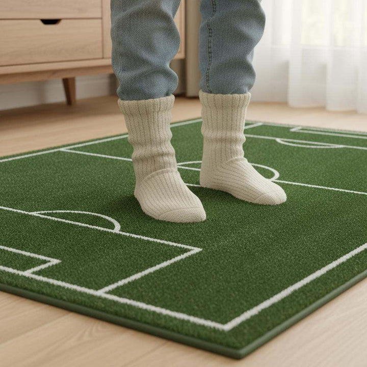 Translation missing: es.Soccer Field Rug: Kids Playroom Sports Decor