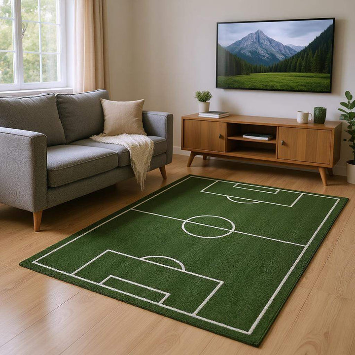 Translation missing: es.Soccer Field Rug: Kids Playroom Sports Decor