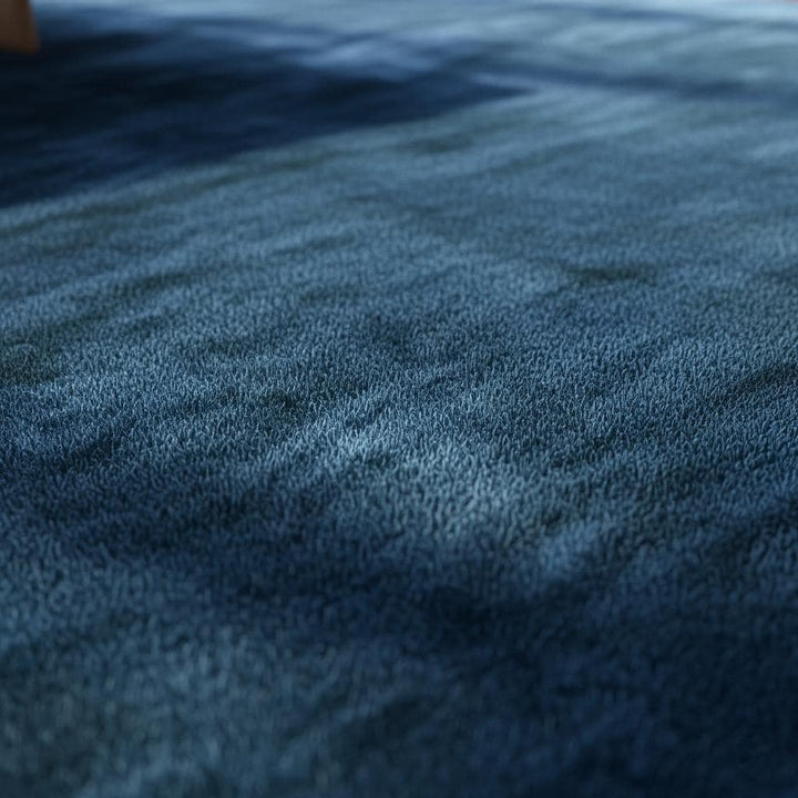 Translation missing: es.Solid Blue Hand Tufted Wool Rug Minimalist Modern Decor