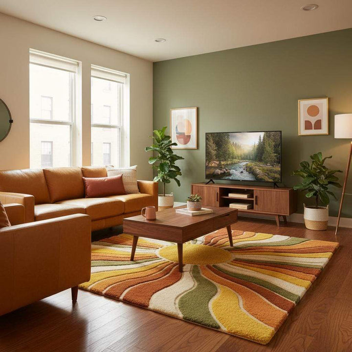 Translation missing: es.Handmade wool rug craftsmanship showing dense tufting and artisan finish