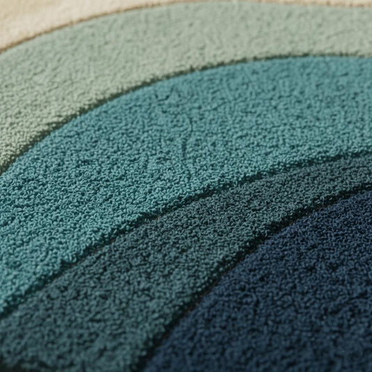 Translation missing: es.Teal Wavy Area Rug – Modern Coastal Sculpted Tuft Design Teppich