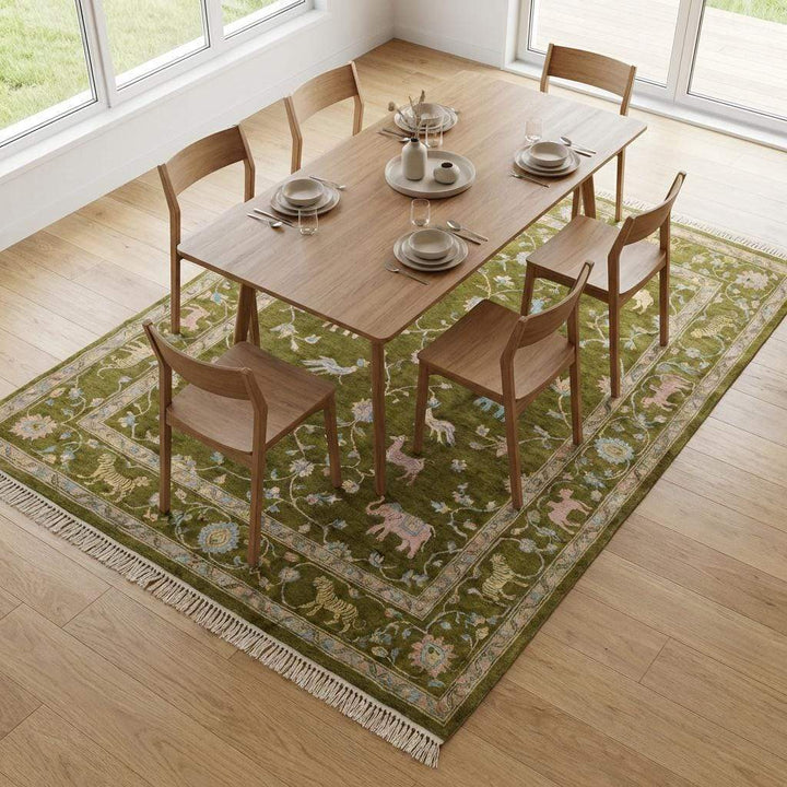 Translation missing: en.Tree of Life Hand Knotted Wool Area Rug with Animal Motifs