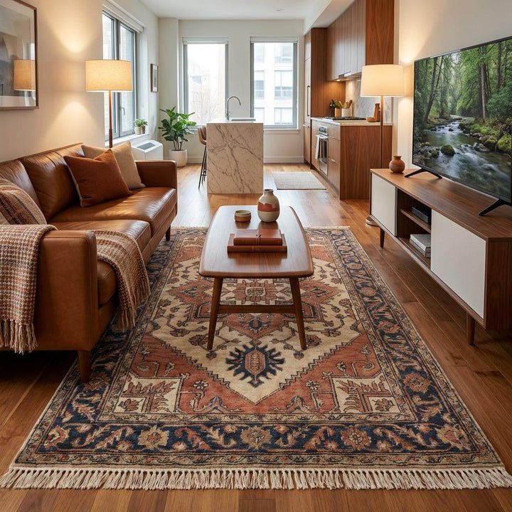Translation missing: en.Tribal Oushak Hand Knotted Wool Area Rug Geometric Medallion