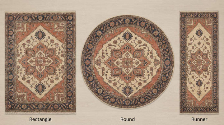 Translation missing: en.Tribal Oushak Hand Knotted Wool Area Rug Geometric Medallion
