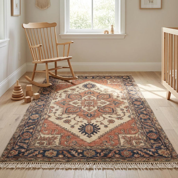 Translation missing: en.Tribal Oushak Hand Knotted Wool Area Rug Geometric Medallion