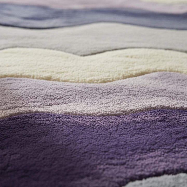 Translation missing: es.Lavender freeform rug with sculptural tufted 3D texture and organic shape in purple gradient colors