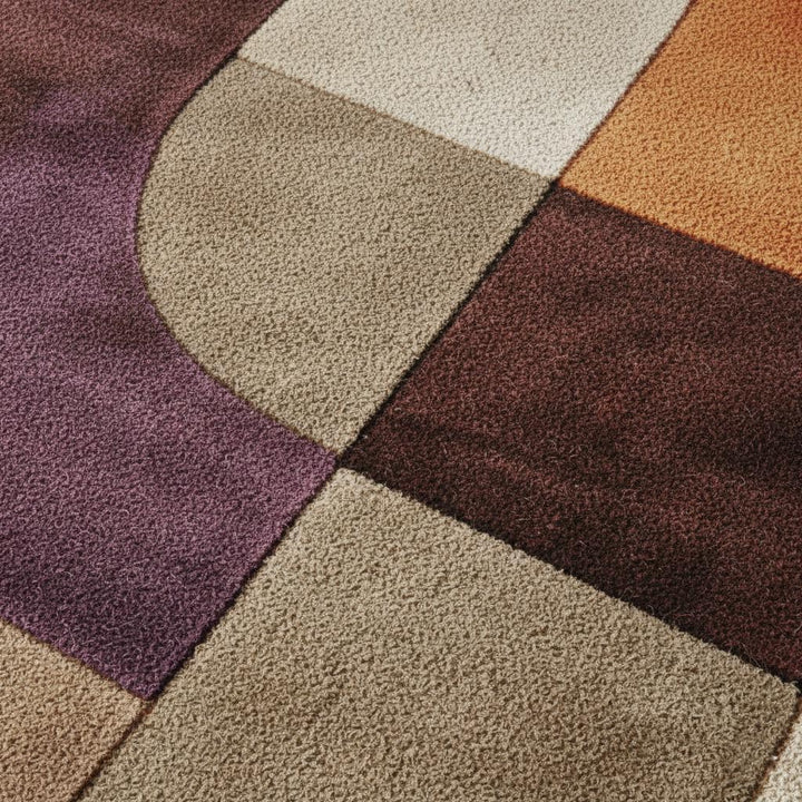 Translation missing: es.Retro area rug with colorful mid-century abstract geometric design and plush texture
