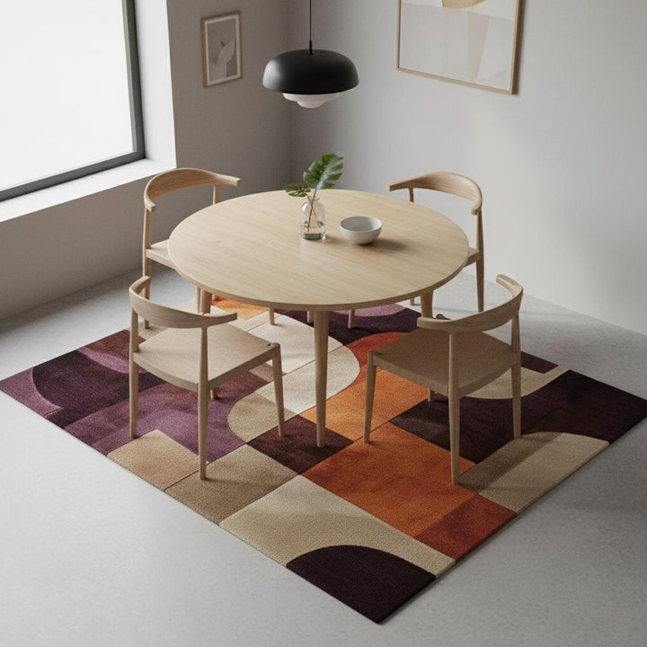 Translation missing: es.Retro area rug with mid-century modern geometric abstract pattern and plush texture