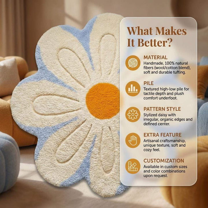 Translation missing: es.Tufted Daisy Flower Rug, Plush Nursery Decor