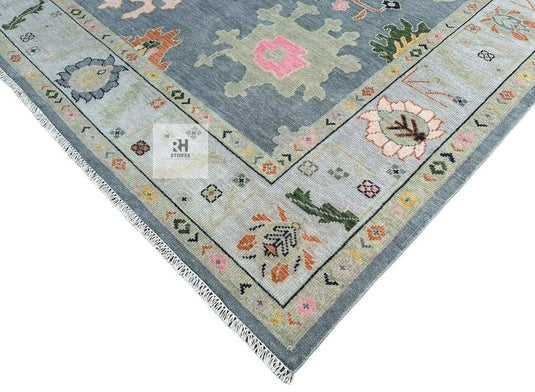 Translation missing: es.Vintage Oushak Green Area Rug Blueish Green Rug And Blue Gold Beige Rug Turkish Wool Area Rug, Living Room Rug, Bedroom Rug, Kids Room Rug