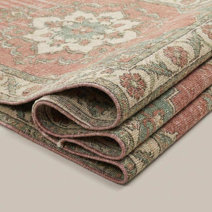 Translation missing: es.Vintage Oushak Hand Knotted Wool Area Rug Soft Pink Green