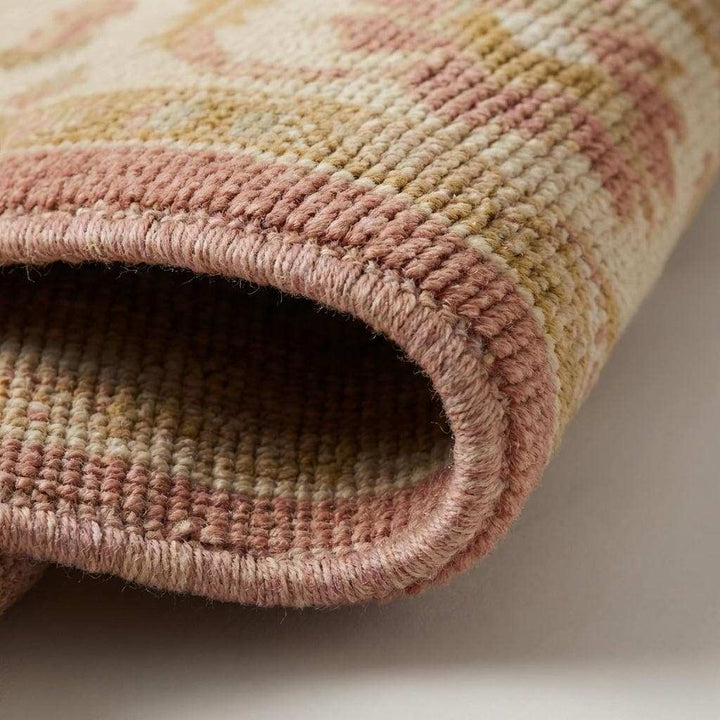Translation missing: en.Vintage Oushak Hand Knotted Wool Rug in Soft Blush Pink