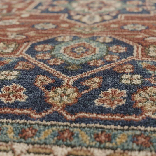 Translation missing: es.Vintage Style Red and Blue Persian Area Rug: Boho Bedroom Decor