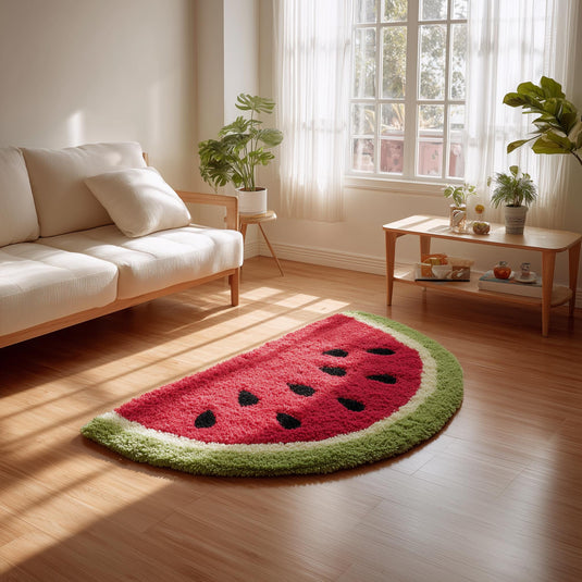 Translation missing: es.Colorful plush watermelon slice rug for kids room and nursery floor mat