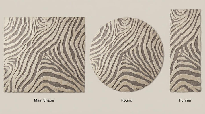 Translation missing: es.Zebra Hand Tufted Wool Modern Abstract Area Rug