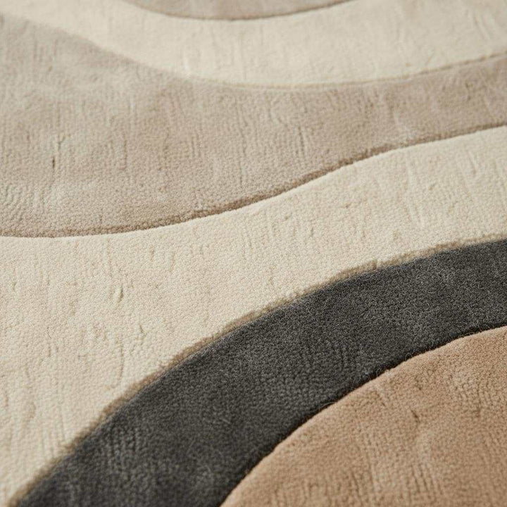 Translation missing: en.Hand tufted wool rug with organic shape and neutral tones for modern home decor