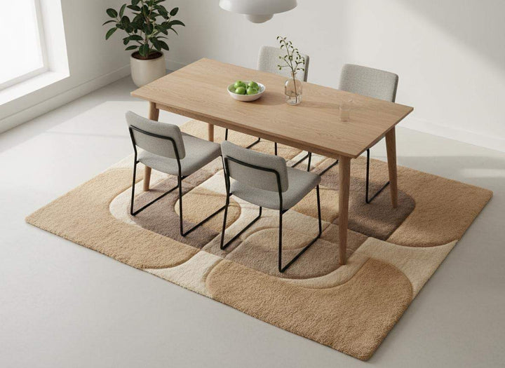 Translation missing: en.Scandinavian style abstract rug with plush pile and symmetrical pattern for contemporary living spaces