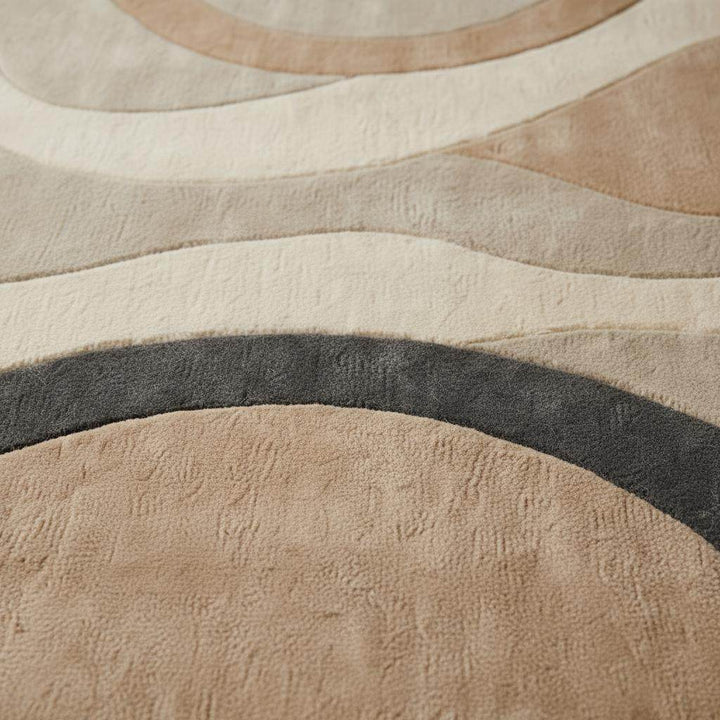 Translation missing: en.Hand tufted wool rug with organic shape and neutral tones for modern home decor