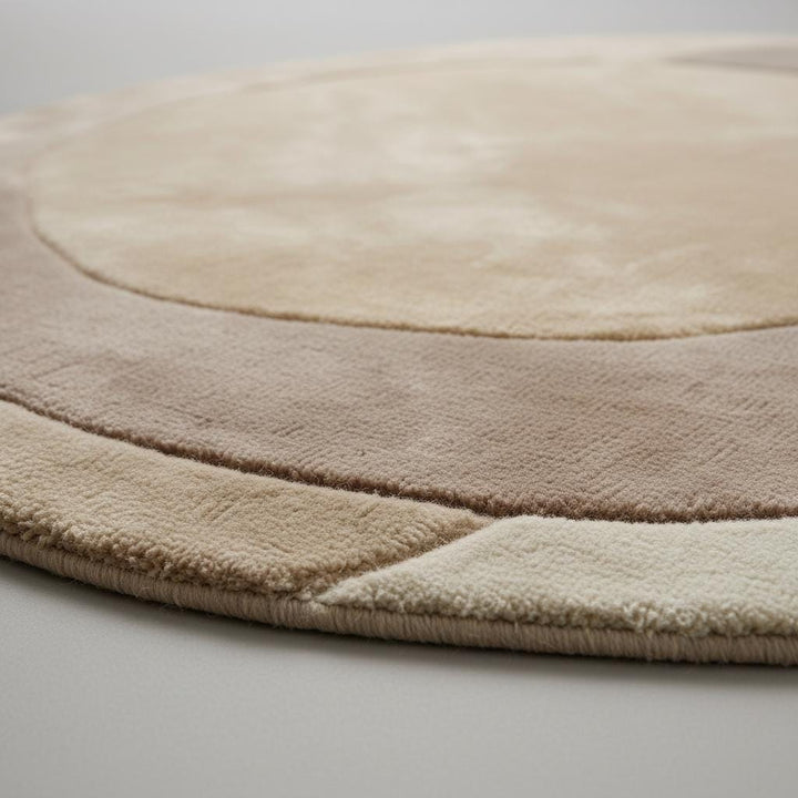 Translation missing: en.Modern abstract rug with organic shape in neutral beige tones and plush microfiber material