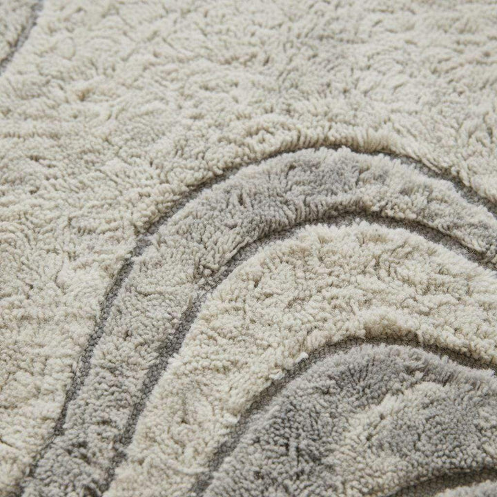 Translation missing: en.Modern abstract rug with neutral tones and organic contour pattern, plush hand tufted carpet for living room and minimalist decor