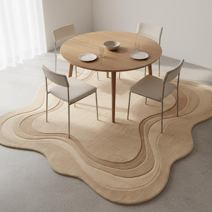 Translation missing: en.Abstract organic rug creating a calm luxury atmosphere in a contemporary home setting