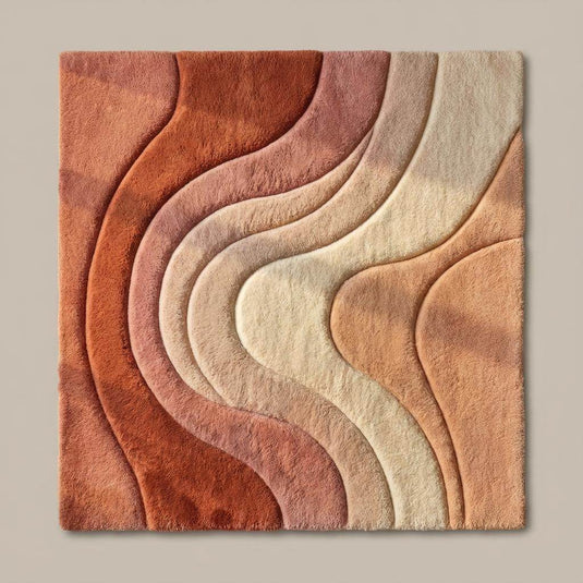 Translation missing: es.Contemporary abstract rug with flowing wave design perfect for bedroom or modern home décor
