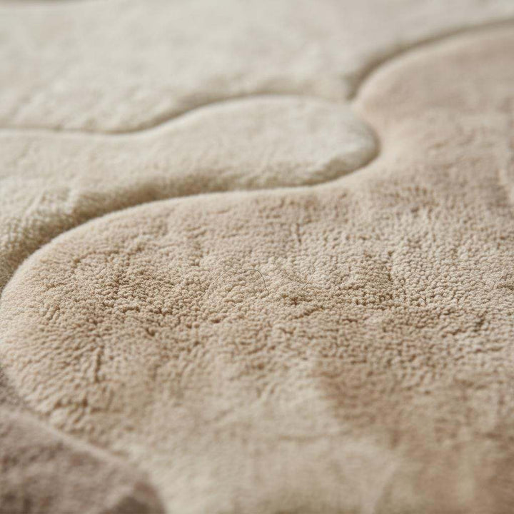 Translation missing: es.Organic area rug with plush high pile and neutral sculpted pattern for Scandinavian Japandi living room decor
