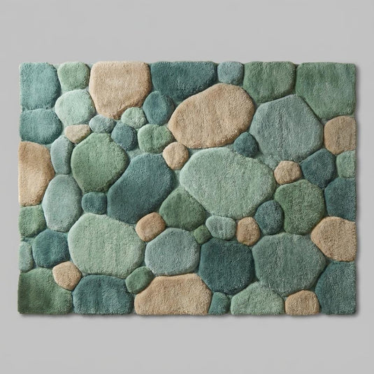 Translation missing: es.Soft green Pebble Pattern Rug with plush tufted pebble design for living room and nursery